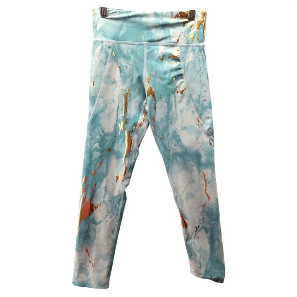 Old Navy Other - NWT Old Navy PowerSoft 7/8 Leggings Girls 8 (M) Blue Marble High Rise Active
